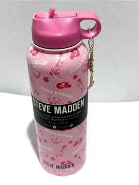 Steve Madden Pink Disco Darlin' Kids Insulated Bottle with Charms